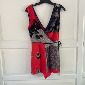 Pookie & Sebastian Sleeveless Patchwork Playsuit Romper Sz S Summer 26750